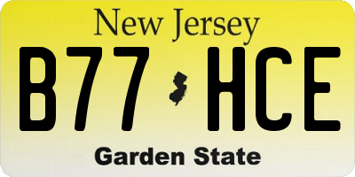 NJ license plate B77HCE