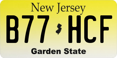 NJ license plate B77HCF