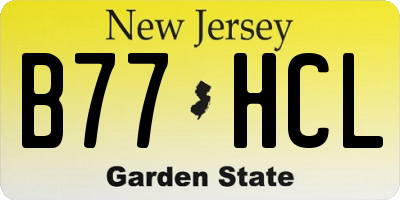 NJ license plate B77HCL