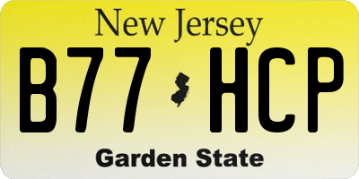 NJ license plate B77HCP