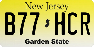 NJ license plate B77HCR