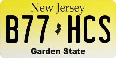 NJ license plate B77HCS