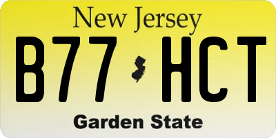 NJ license plate B77HCT