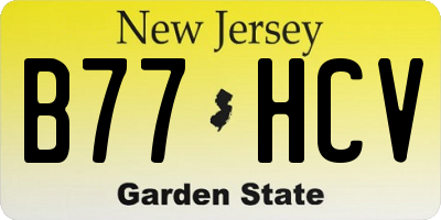 NJ license plate B77HCV