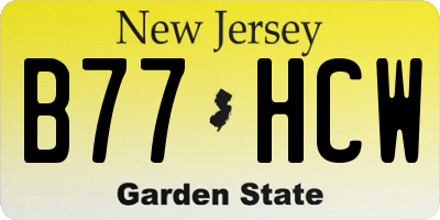 NJ license plate B77HCW