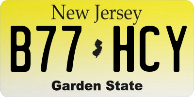 NJ license plate B77HCY