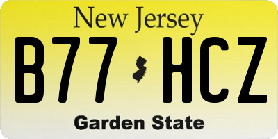 NJ license plate B77HCZ