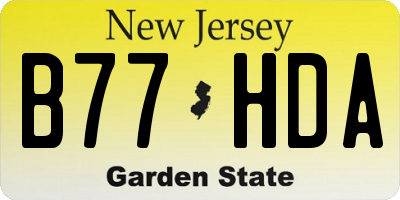 NJ license plate B77HDA