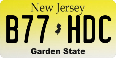 NJ license plate B77HDC