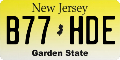 NJ license plate B77HDE