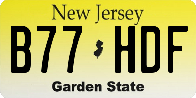 NJ license plate B77HDF