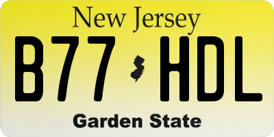 NJ license plate B77HDL