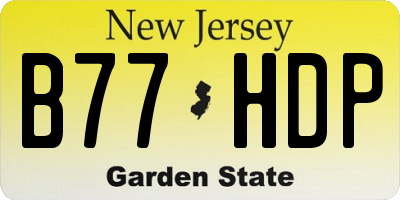NJ license plate B77HDP