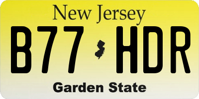 NJ license plate B77HDR