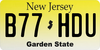 NJ license plate B77HDU