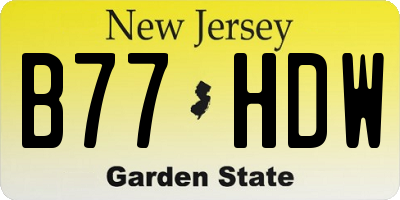 NJ license plate B77HDW