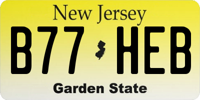 NJ license plate B77HEB