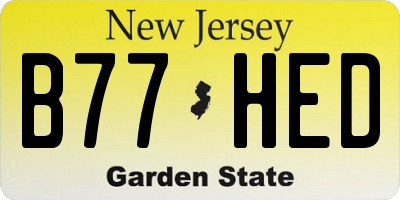 NJ license plate B77HED