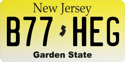 NJ license plate B77HEG
