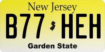 NJ license plate B77HEH