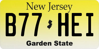 NJ license plate B77HEI