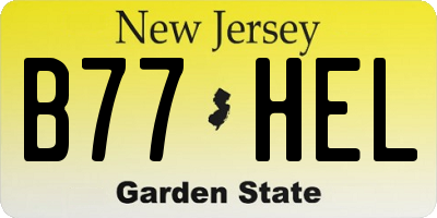 NJ license plate B77HEL