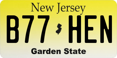 NJ license plate B77HEN