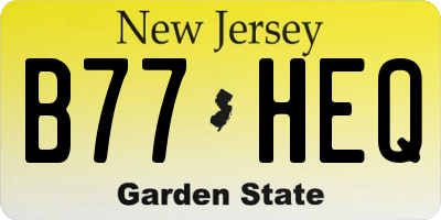 NJ license plate B77HEQ