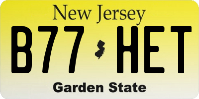 NJ license plate B77HET