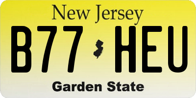 NJ license plate B77HEU