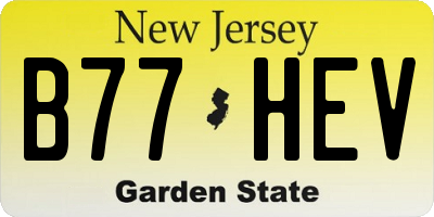 NJ license plate B77HEV
