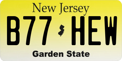 NJ license plate B77HEW