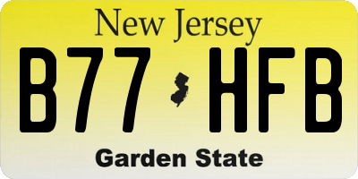 NJ license plate B77HFB