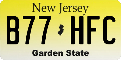 NJ license plate B77HFC