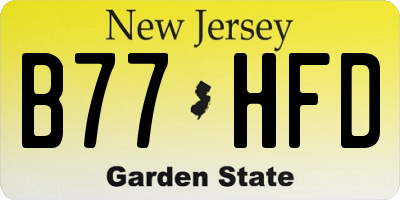 NJ license plate B77HFD