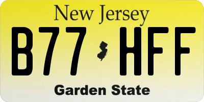 NJ license plate B77HFF