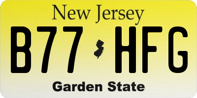 NJ license plate B77HFG