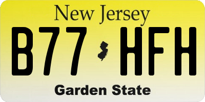 NJ license plate B77HFH