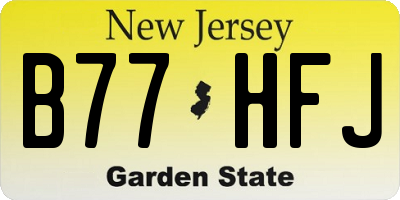 NJ license plate B77HFJ