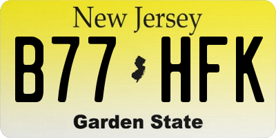 NJ license plate B77HFK