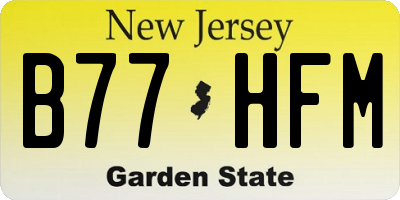 NJ license plate B77HFM