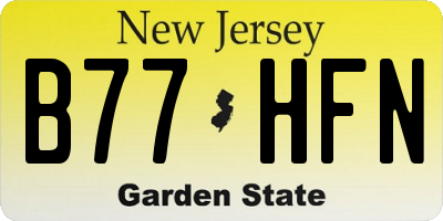 NJ license plate B77HFN