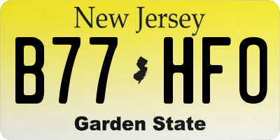 NJ license plate B77HFO