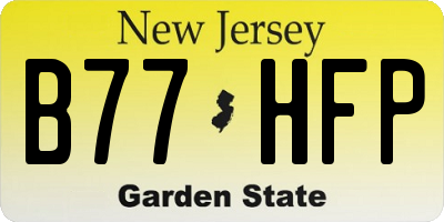 NJ license plate B77HFP