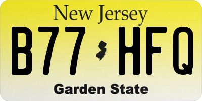 NJ license plate B77HFQ