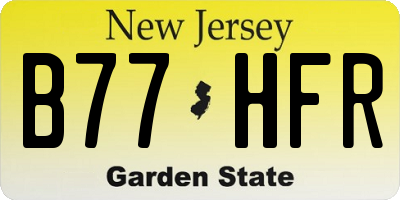 NJ license plate B77HFR