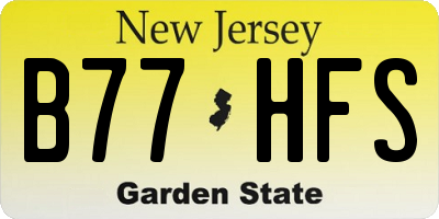 NJ license plate B77HFS