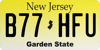 NJ license plate B77HFU