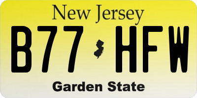 NJ license plate B77HFW