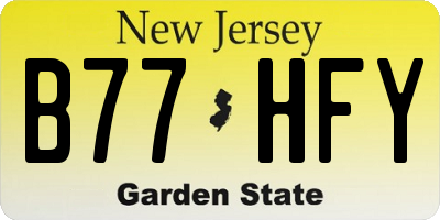 NJ license plate B77HFY
